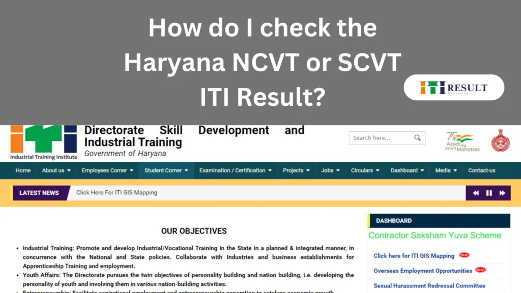 This is the official page to download the Haryana ITI Result