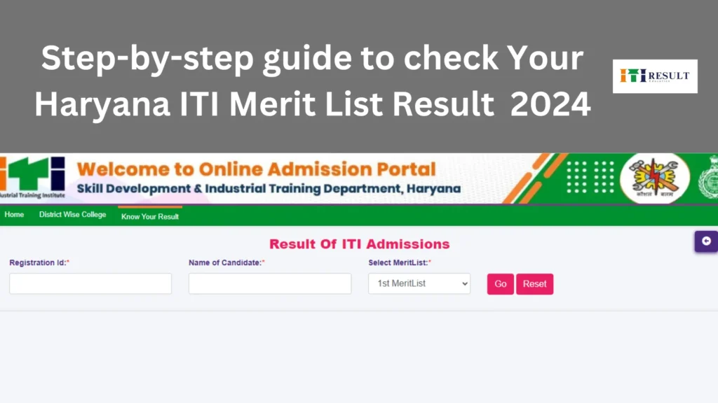 This is the Haryana ITI merit list official page