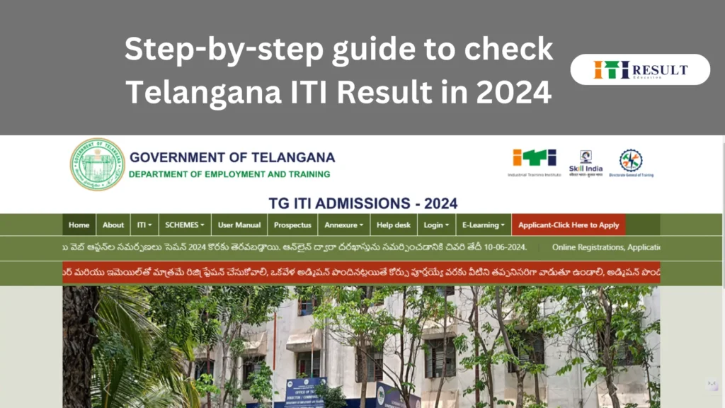 This is the official page of the Telangana ITI Result