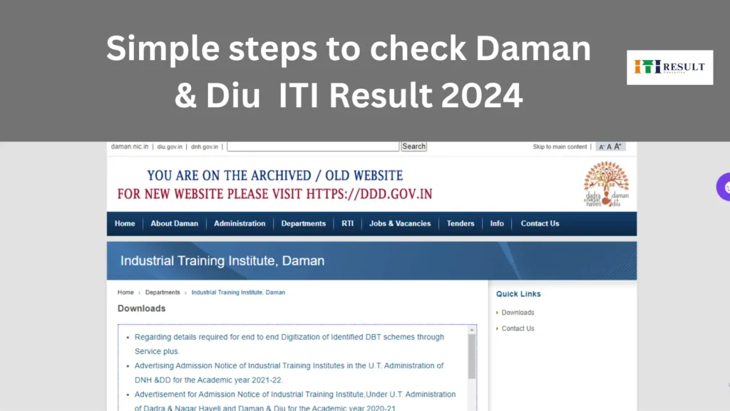 This is the homepage of Daman & Diu ITI