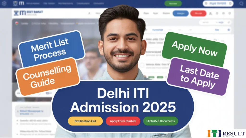 Delhi ITI Admission 2025: Form, Merit List & Counselling Details 1 "Delhi ITI Admission 2025 thumbnail with apply now, merit list, counselling, and eligibility details for students"