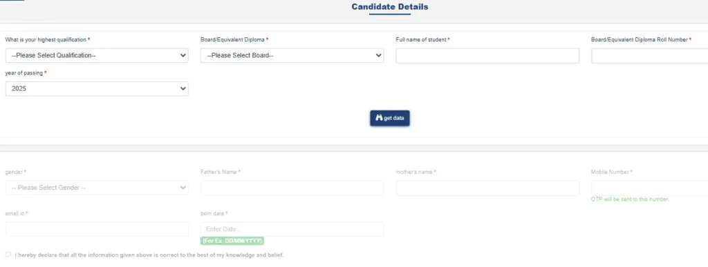 Haryana ITI Admission 2025 – Complete Guide, Dates, Eligibility, and Apply Online 3 Haryana ITI admission 2025 candidate details form with qualification and personal info entry