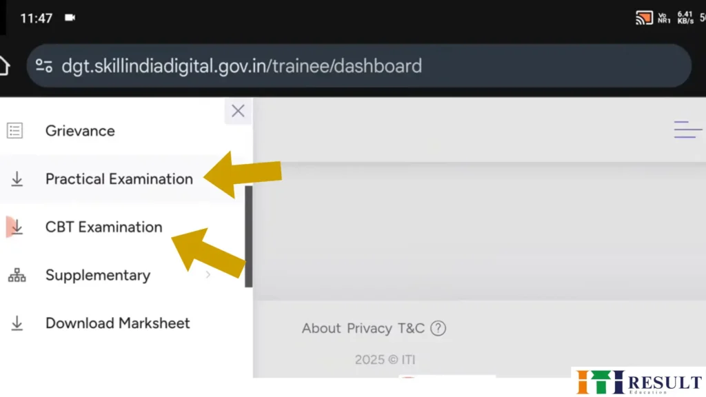 Download NCVT ITI Admit Card 2025 – 1st & 2nd Year Hall Ticket Out. 4 Showing the Practical Examiunation or CBT Examination links